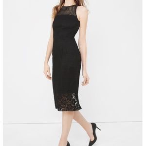 MIXED LACE SHEATH DRESS